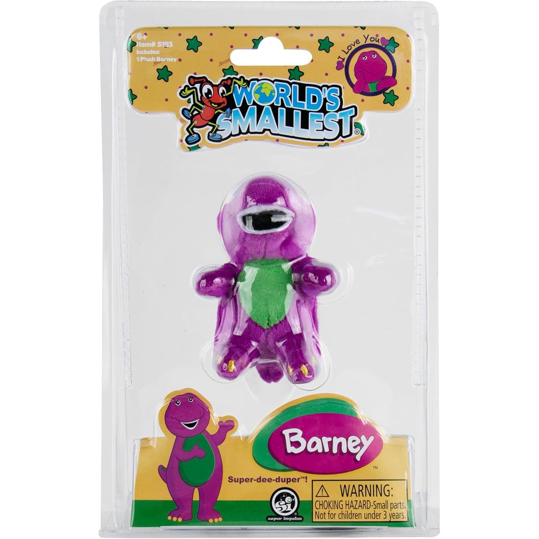 World's Smallest Barney Plush, view 3