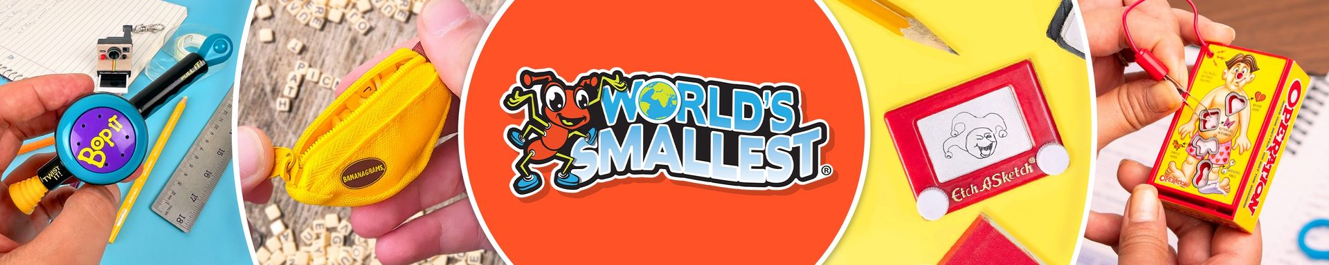 World's Smallest Bop It, Bananagrams, Etch A Sketch and Operation
