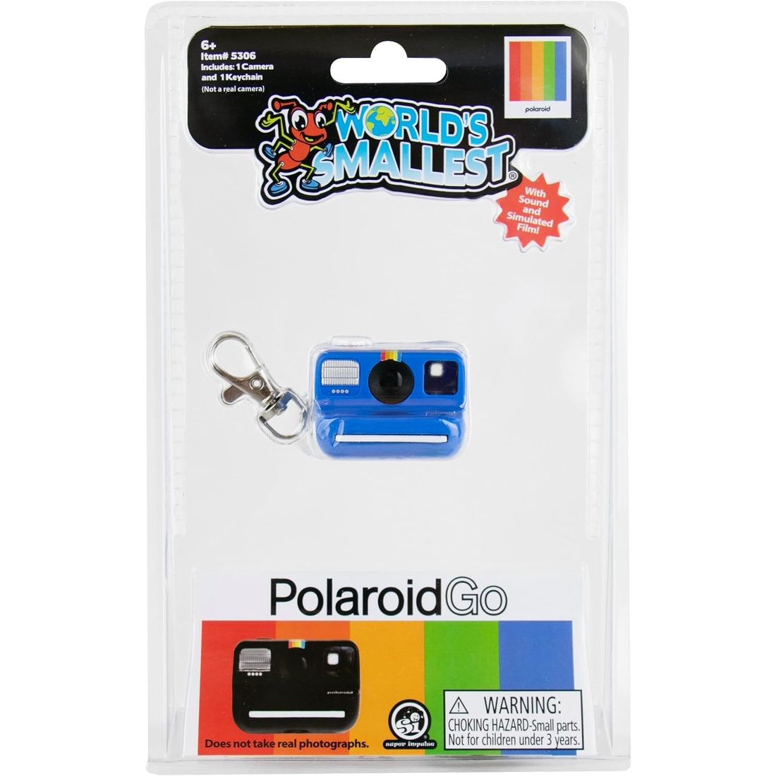 World's Smallest Polaroid Go Blue Mini Camera Keychain, view 4